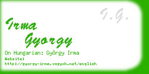 irma gyorgy business card