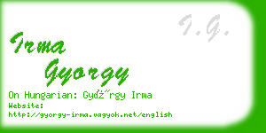 irma gyorgy business card